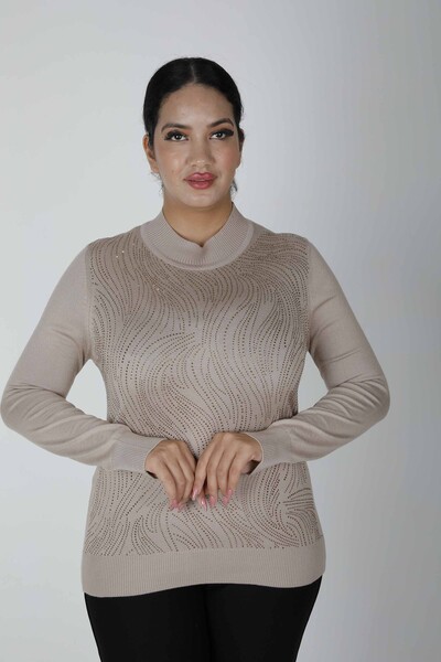 Knitted Sweater Long Sleeve Beige - 30687 | KAZEE (Set of 3 L-XL-2XL) - Thumbnail