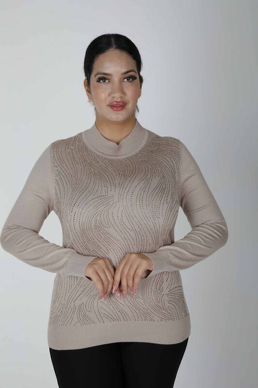 Knitted Sweater Long Sleeve Beige - 30687 | KAZEE (Set of 3 L-XL-2XL)