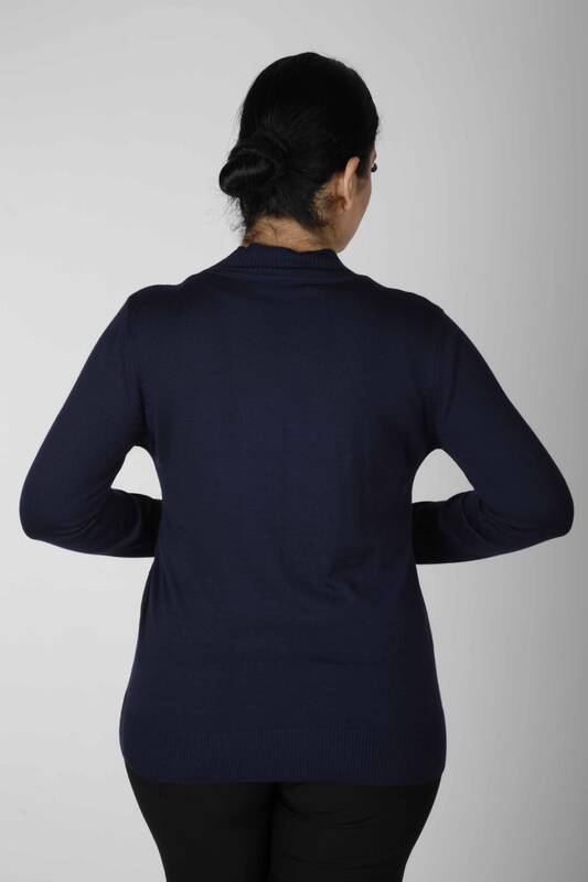 Knitted Sweater Long Sleeve Navy Blue - 30687 | KAZEE (Set of 3 L-XL-2XL)