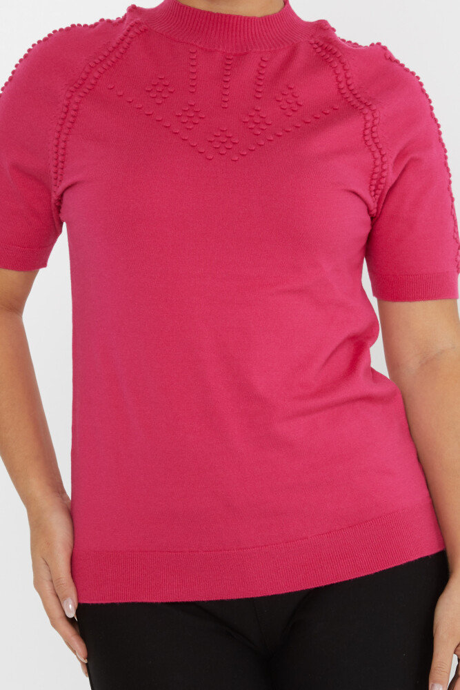 Knitted Sweater Self-Woven Fuchsia - 30964 | KAZEE (Set of 3 M-L-XL) - 3