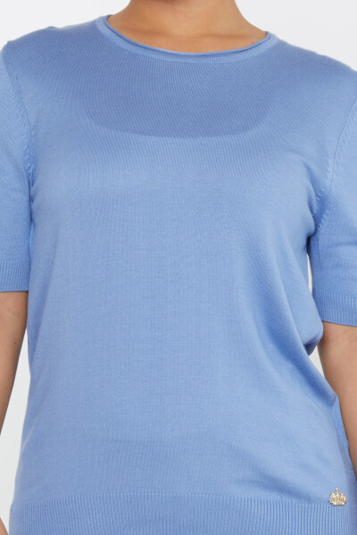 Knitted Sweater Short Sleeve Blue - 16271 | KAZEE (Set of 4 L-XL-2XL-3XL) - 3