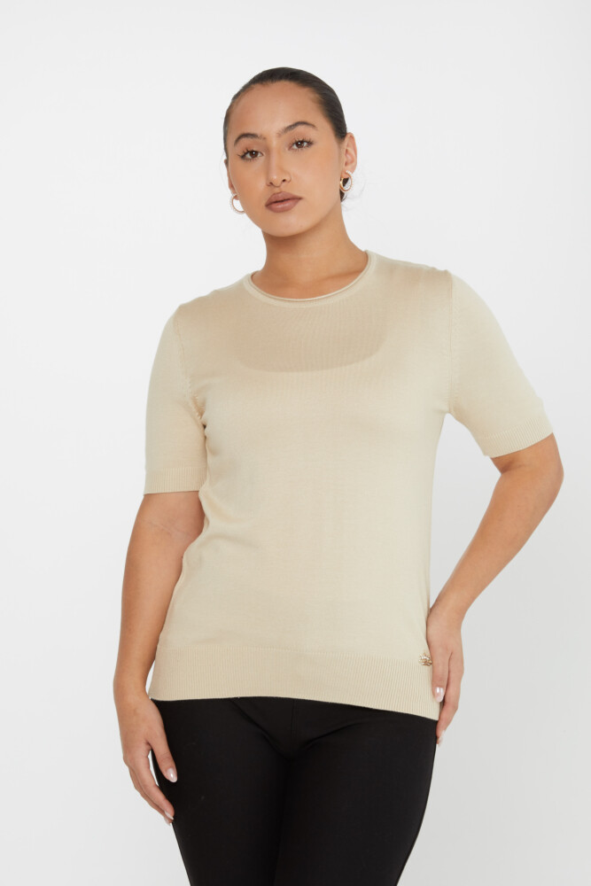 Knitted Sweater Short Sleeve Bone - 16271 | KAZEE (Set of 4 L-XL-2XL-3XL) - 1