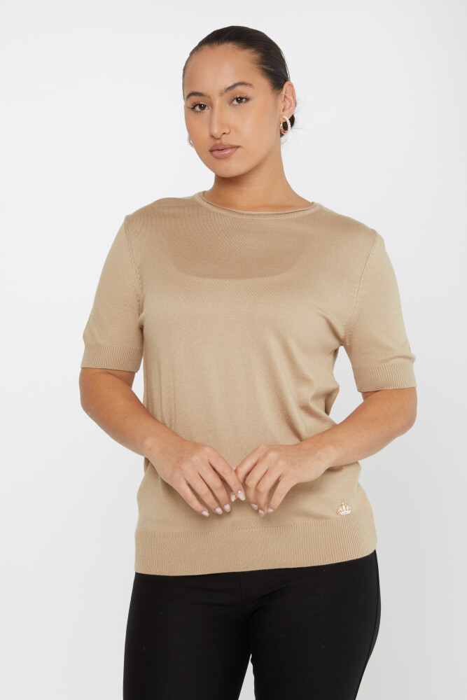 Knitted Sweater Short Sleeve Mink - 16271 | KAZEE (Set of 4 L-XL-2XL-3XL) - 1