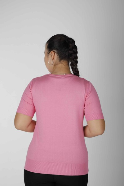 Knitted Sweater Short Sleeve Pink - 15943 | KAZEE (Set of 3 S-M-L) - Thumbnail