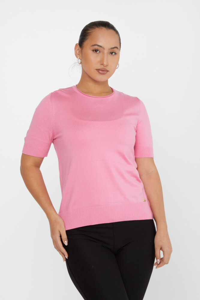 Knitted Sweater Short Sleeve Pink - 16271 | KAZEE (Set of 4 L-XL-2XL-3XL) - 1