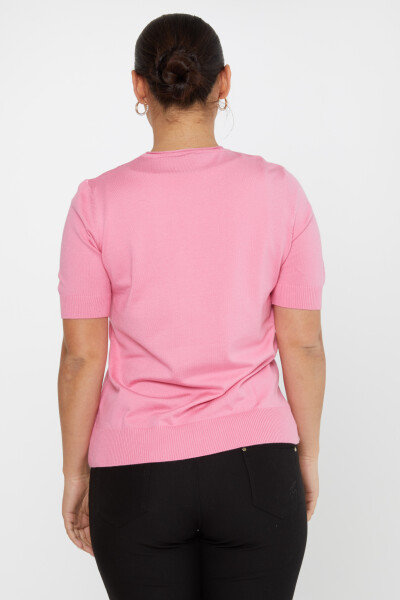 Knitted Sweater Short Sleeve Pink - 16271 | KAZEE (Set of 4 L-XL-2XL-3XL) - 5