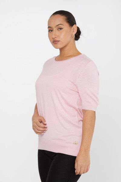 Knitted Sweater Short Sleeve Light Pink - 16271 | KAZEE (Set of 4 L-XL-2XL-3XL) - 2