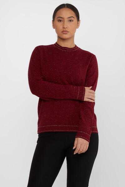 Knitwear Sweater Stand Collar Claret Red - 31629 | KAZEE (Set of 3 XL-2XL-3XL) 