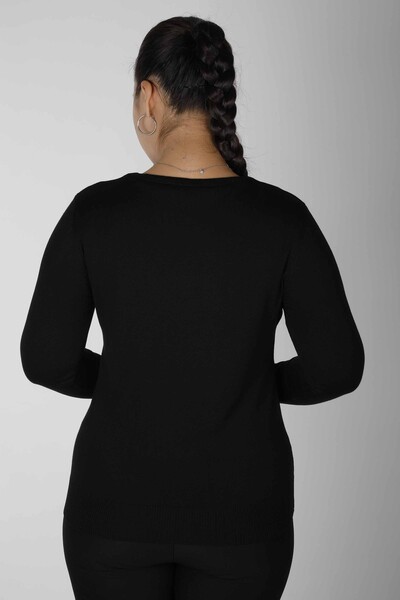 Knitted Sweater Stoned Black - 30531 | KAZEE (Set of 4 L-XL-2XL-3XL) - Thumbnail