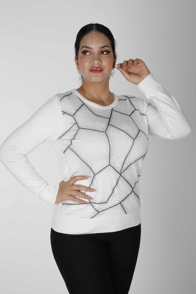 Knitted Sweater Stone Ecru - 30531 | KAZEE (Set of 4 L-XL-2XL-3XL) - 1