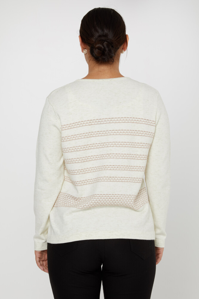 Strickpullover gestreift Langarm Ecru - 31030 | KAZEE (4er-Set L-XL-2XL-3XL) - 4