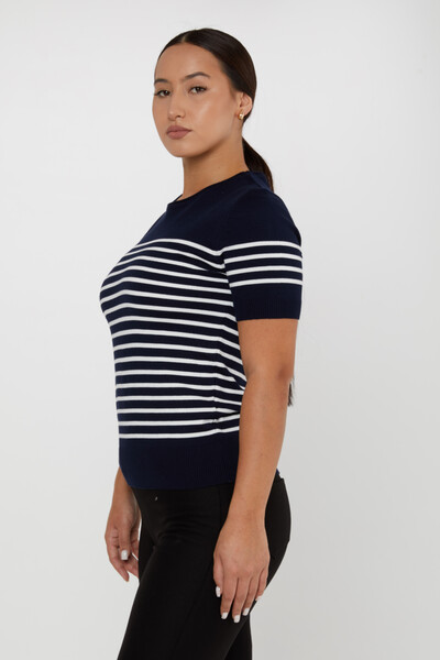 Knitted Sweater Striped Navy Blue - 30396 | KAZEE (Set of 4 M-L-XL-2XL) - 2