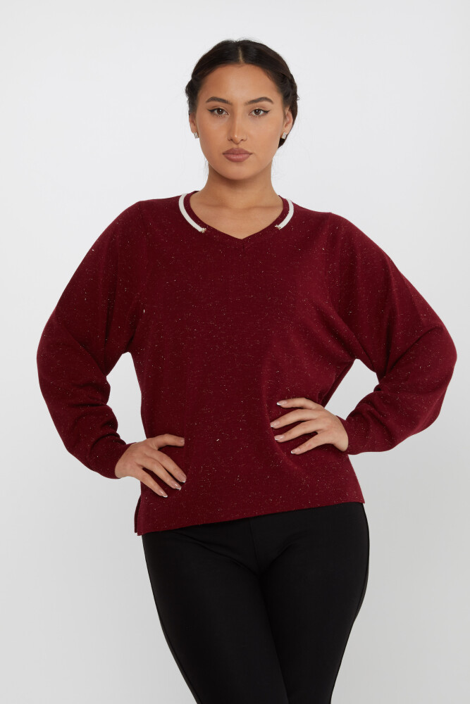 Knitwear Sweater V Neck Claret Red - 31649 | KAZEE (Set of 3 L-XL-2XL) - 2