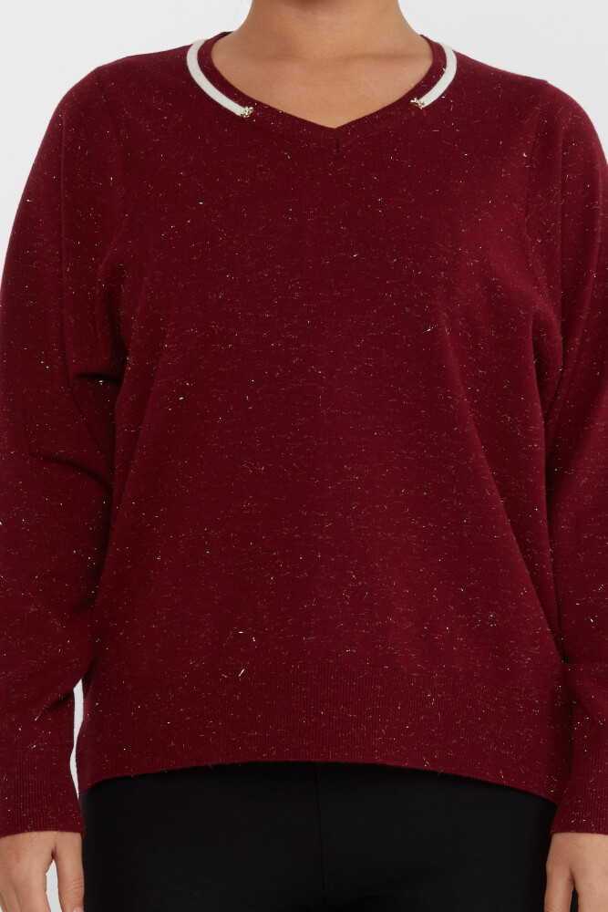 Knitwear Sweater V Neck Claret Red - 31649 | KAZEE (Set of 3 L-XL-2XL) - 3