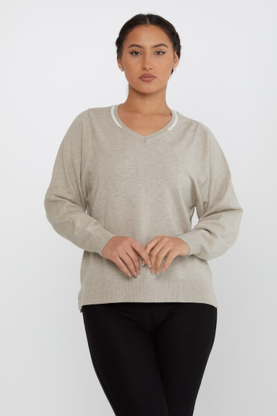 Knitwear Sweater V-Neck Mink - 31649 | KAZEE (Set of 3 L-XL-2XL) 