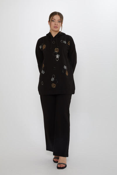 Komplet dresowy Stone Patterned Black - 17898 | KAZEE (zestaw 3 sztuk M-L-XL) - 2