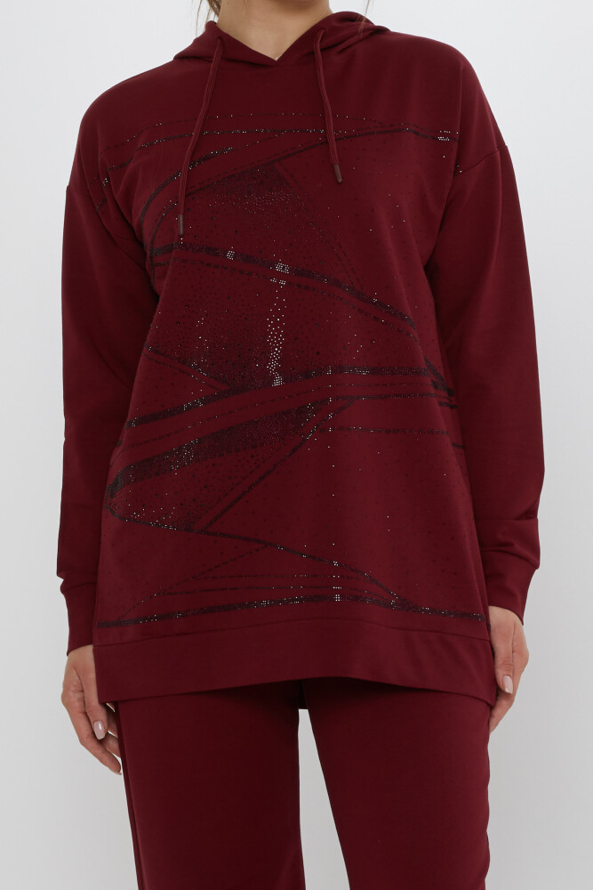 Komplet dresowy z kieszeniami Bordowy - 17900 | KAZEE (zestaw 3 sztuk M-L-XL) - 3