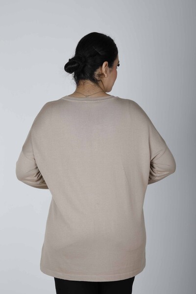 Maglieria Maglione Spacco Beige - 30220 | KAZEE (Set da 4 L-XL-2XL-3XL) - Thumbnail