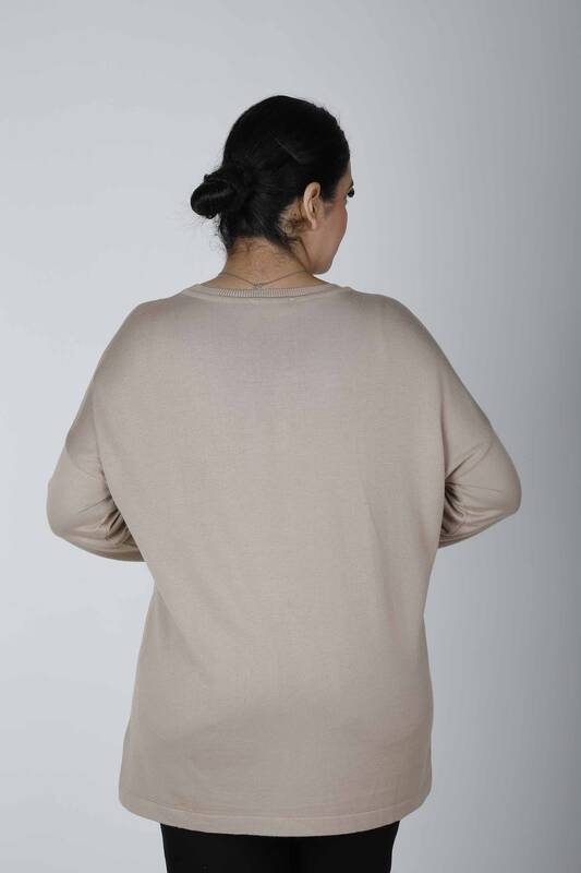 Maglieria Maglione Spacco Beige - 30220 | KAZEE (Set da 4 L-XL-2XL-3XL)