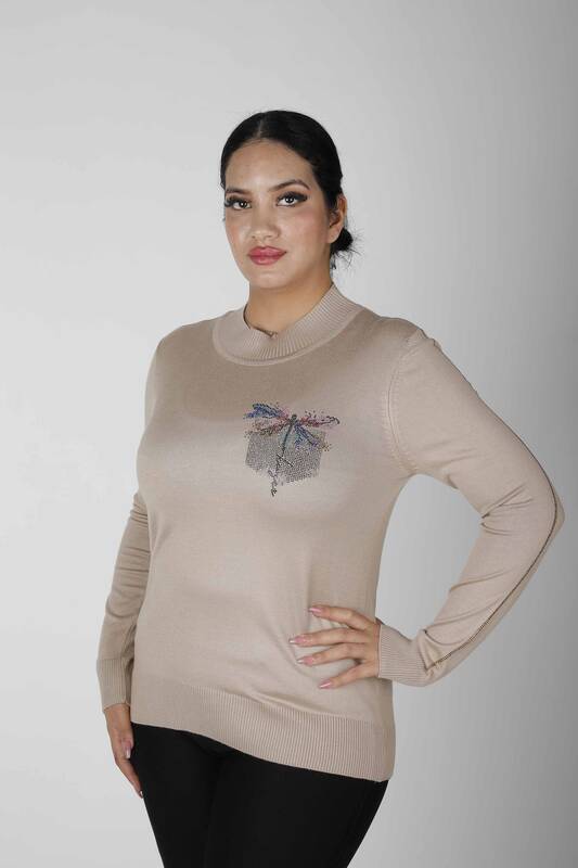 Maglieria Maglione tascabile con motivo pietra beige - 30473 | KAZEE (Set da 4 L-XL-2XL-3XL)