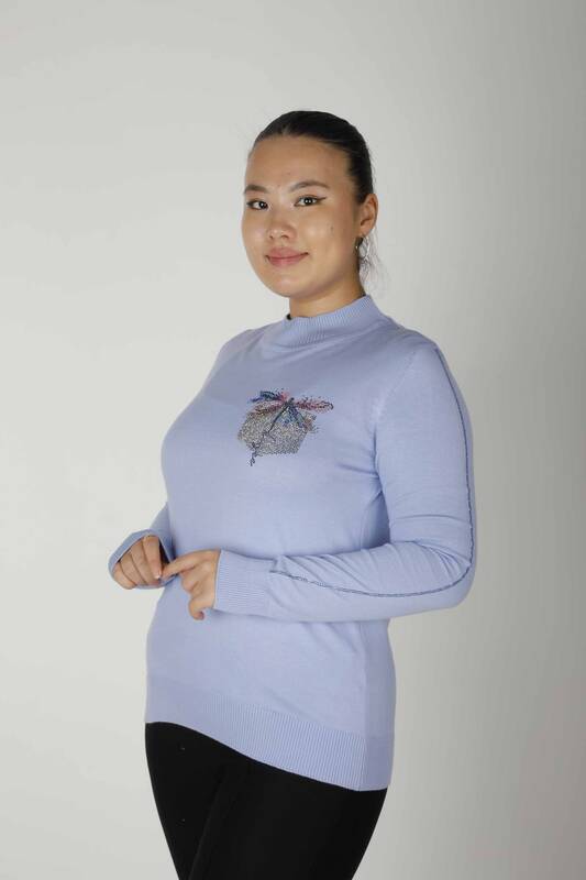 Maglieria Maglione Tasca Con Motivo Pietra Azzurro - 30473 | KAZEE (Set da 4 L-XL-2XL-3XL)