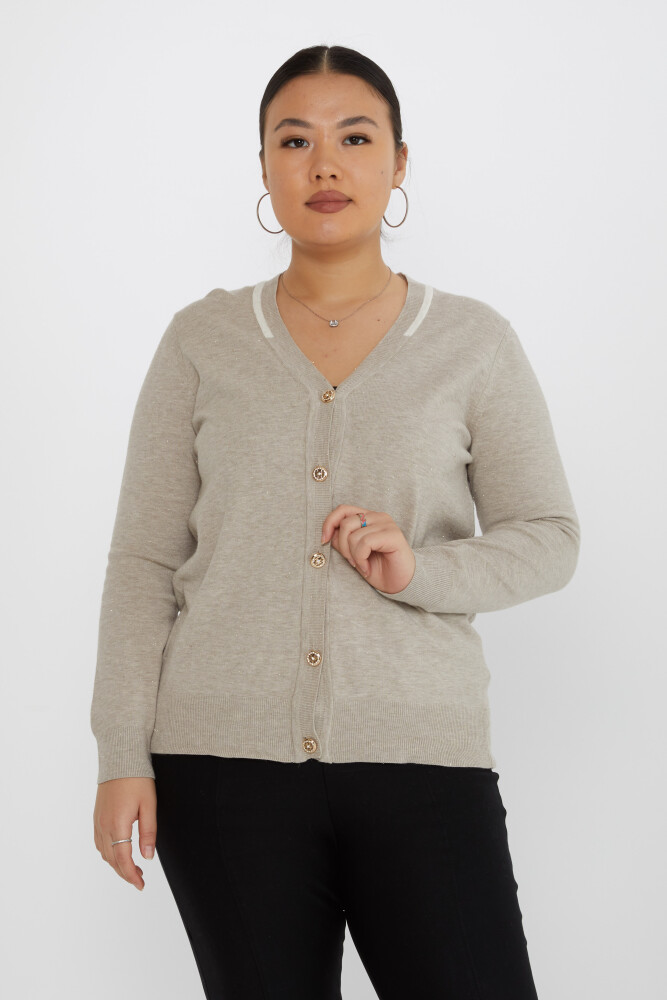 Maglieria Cardigan Glitter Visone - 31722 | KAZEE (Set da 3 L-XL-2XL) - 1