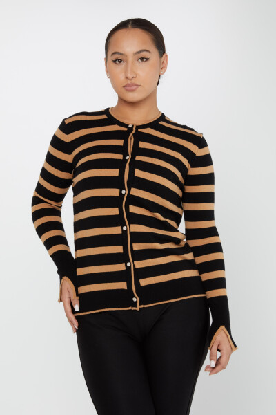 Maglieria Cardigan Righe Nero-Cammello - 2425-31108 | KAZEE (Set di 3 S-M-L) 