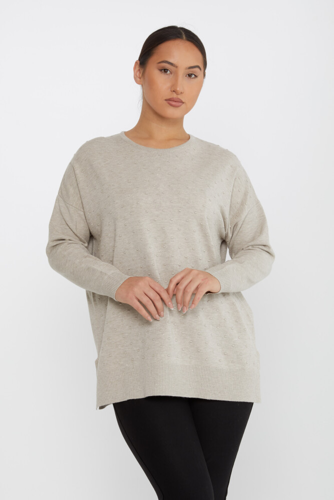 Maglieria Maglia con Dettaglio Spacco Visone - 31632 | KAZEE (Set di 3 XL-2XL-3XL) - 1