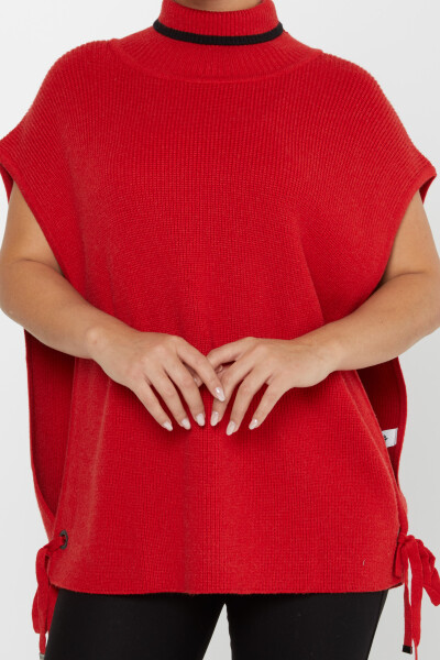 Maglione in maglia con dettaglio cravatta Rosso - 30229 | KAZEE (Set di 3 S-M-L) - 3