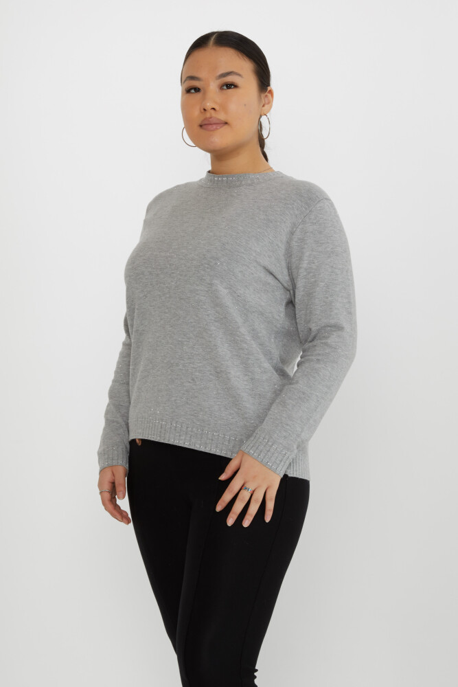 Maglieria Maglione Colletto alla coreana Grigio - 31629 | KAZEE (Set di 3 XL-2XL-3XL) - 1