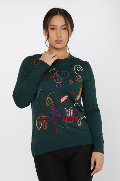 Maglieria Maglione Foglia Ricamata Nefti - 31276 | KAZEE (Set da 3 L-XL-2XL) 