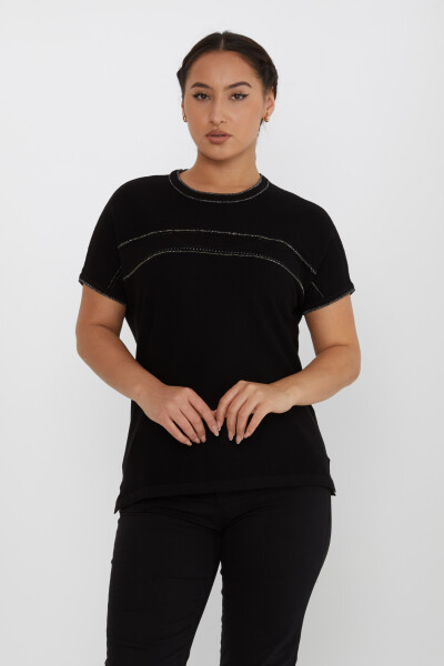 Maglieria Maglione Manica Corta Nero - 30349 | KAZEE (Set da 4 L-XL-2XL-3XL) 