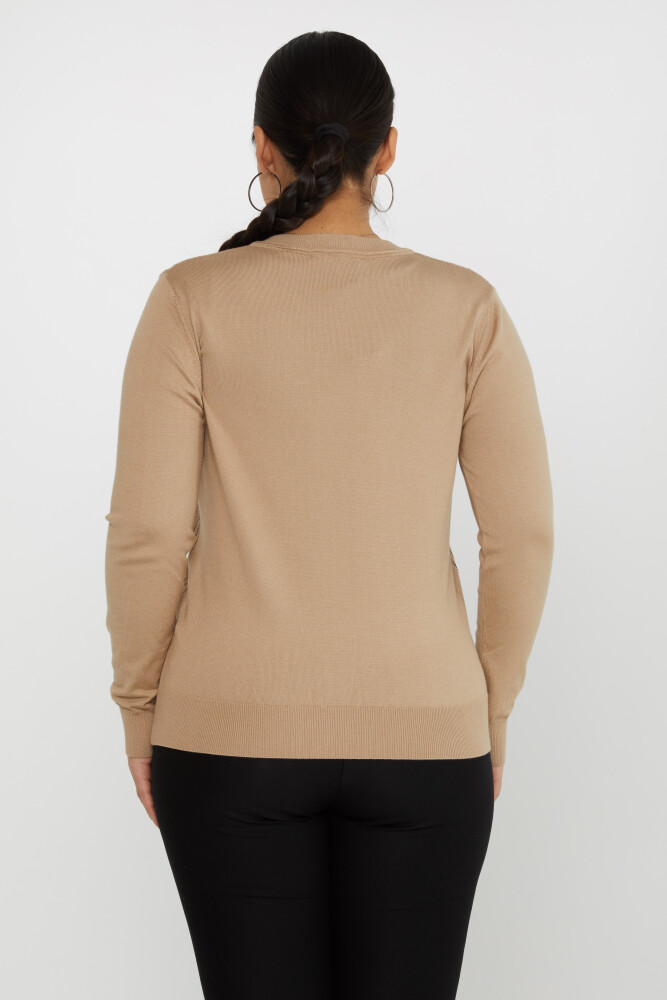 Maglieria Maglione Strisce Pietra Ricamata Beige - 31500 | KAZEE (Set da 3 L-XL-2XL) - 4