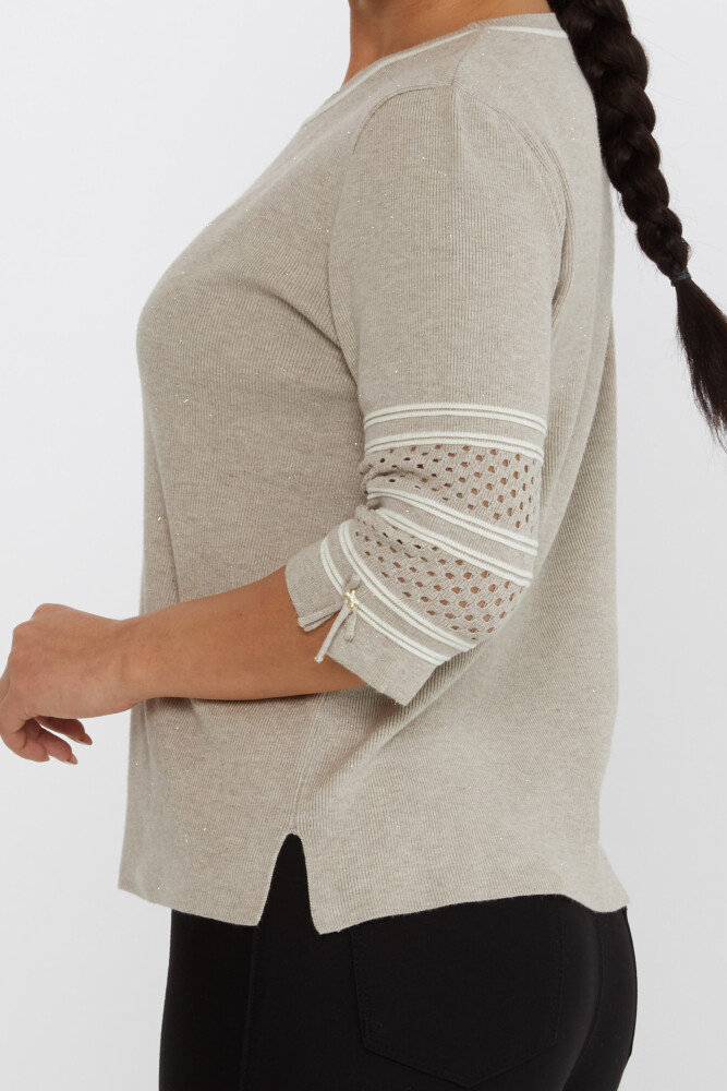 Maglione in maglia con maniche dettagliate in visone - 31316 | KAZEE (Set di 3 M-L-XL) - 4