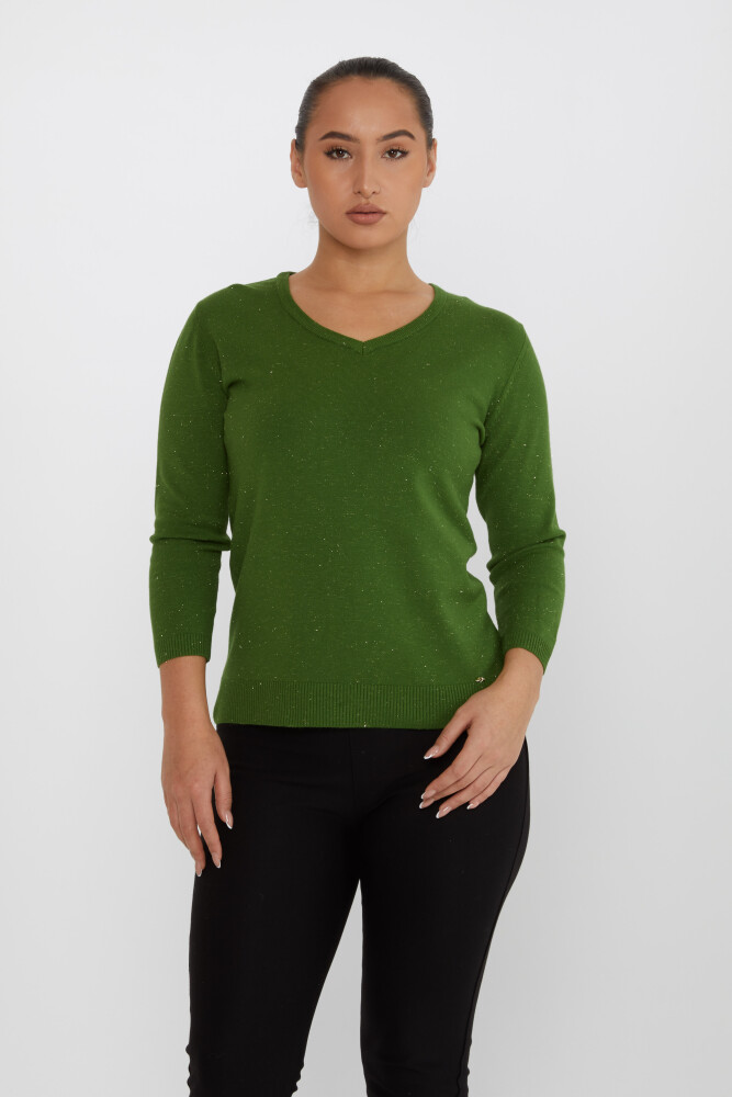 Maglione Maglieria con Dettaglio Glitter Verde - 31515 | KAZEE (Set da 3 M-L-XL) - 1