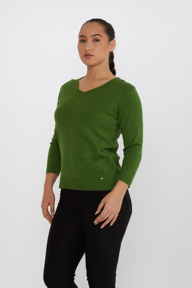 Maglione Maglieria con Dettaglio Glitter Verde - 31515 | KAZEE (Set da 3 M-L-XL) - 2