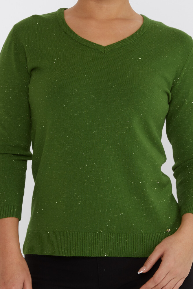 Maglione Maglieria con Dettaglio Glitter Verde - 31515 | KAZEE (Set da 3 M-L-XL) - 3