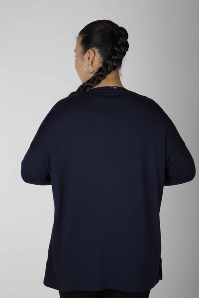 Maglieria Maglia con Spacchi Blu Navy - 30220 | KAZEE (Set da 4 L-XL-2XL-3XL) - Thumbnail