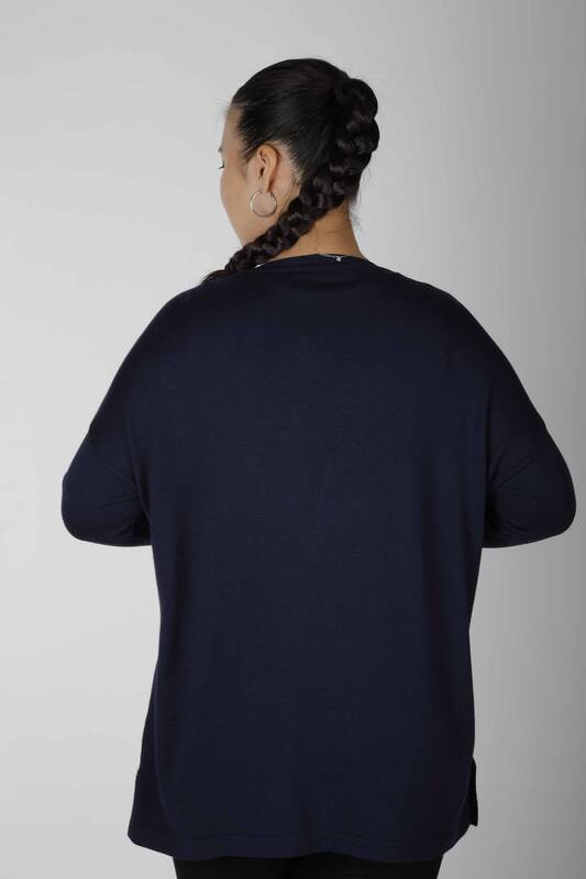 Maglieria Maglia con Spacchi Blu Navy - 30220 | KAZEE (Set da 4 L-XL-2XL-3XL)