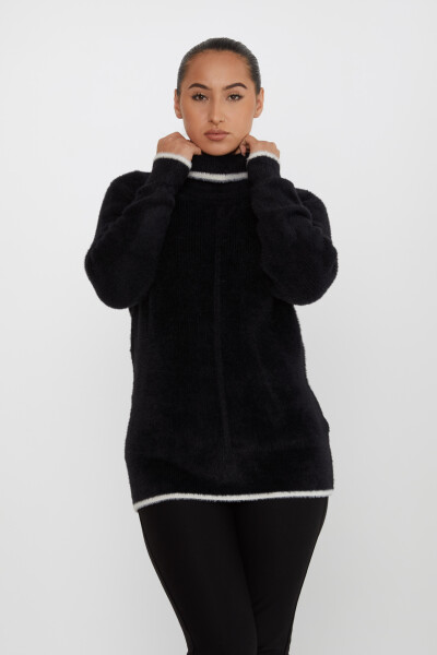 Tricots Angora Pull Col Roulé Manches Longues Noir - 30646 | KAZEE (Lot de 3 M-L-XL) 