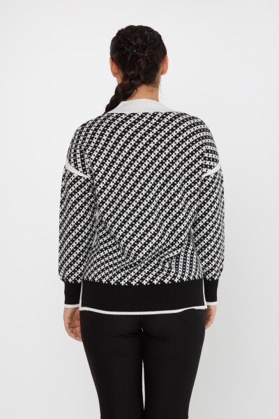 Pull Maille À Motifs Manches Longues Écru-Noir - 30953 C| KAZEE (Lot de 3 S-M-L) - 5