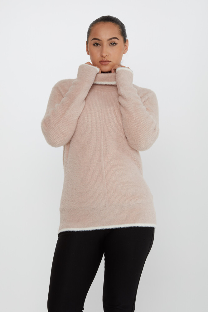 Tricots Angora Pull Col Roulé Manches Longues Poudre - 30646 | KAZEE (Lot de 3 M-L-XL) - 2