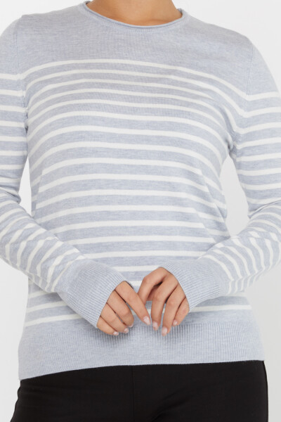 Pull en tricot rayé bicolore à manches longues gris - 30898 | KAZEE (Lot de 4 M-L-XL-2XL) - 3