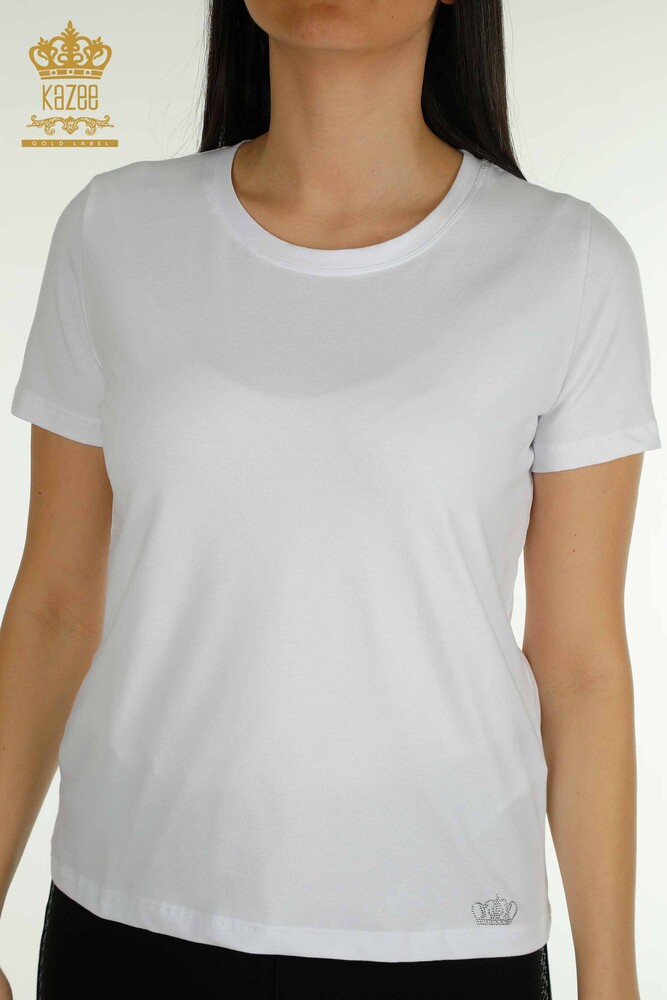 Venta al por mayor Blusa de Mujer Básica Blanca - 79562 | KAZEE - 2