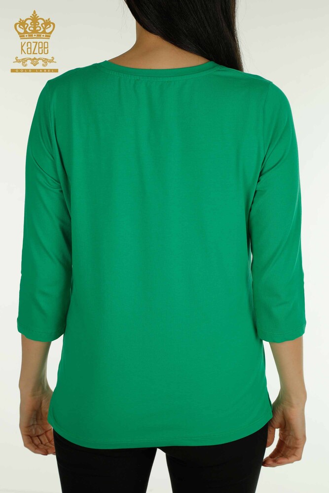 Venta al por mayor Blusa de Mujer Piedra Bordada Verde - 79565 | KAZEE - 7