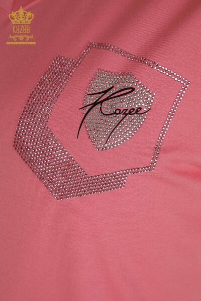 Venta al por mayor Blusa de Mujer Piedra Bordada Rosa - 77487 | KAZEE - 3