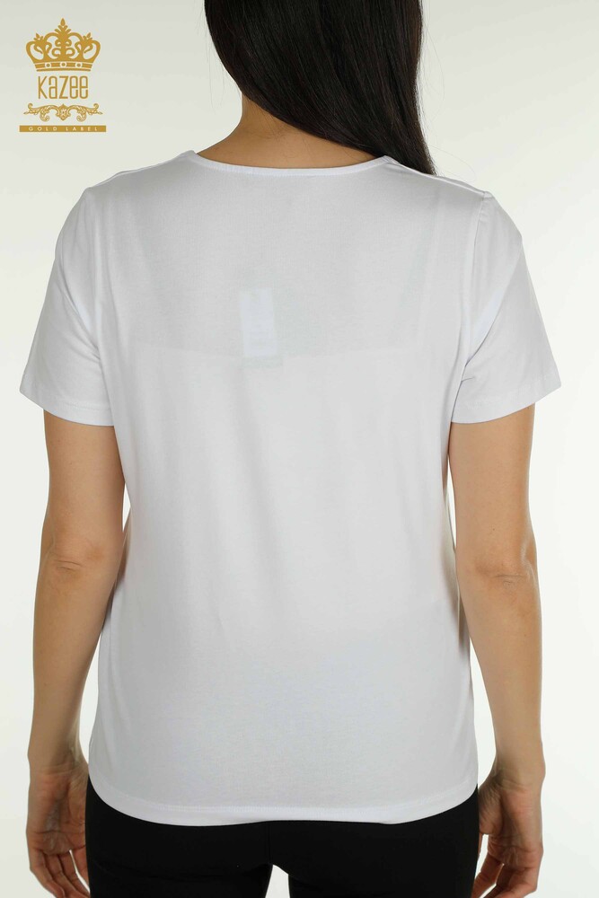 Venta al por mayor Blusa de Mujer Blanca con Logo - 79560 | KAZEE - 6