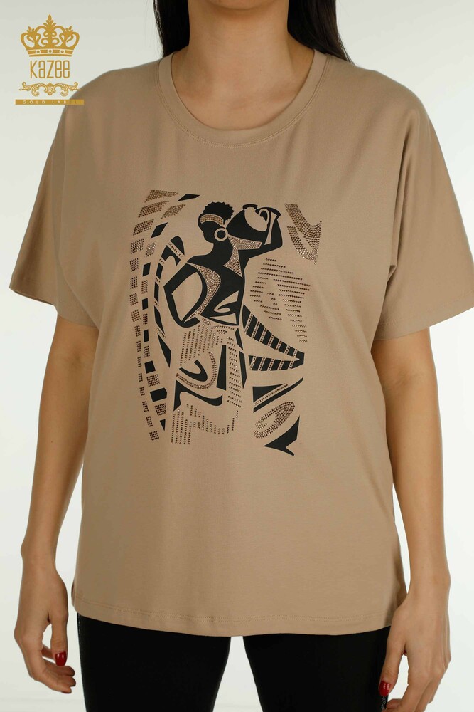 Venta al por mayor Blusa de Mujer Estampada Beige - 79861 | KAZEE - 2