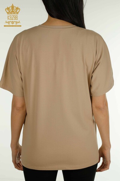 Venta al por mayor Blusa de Mujer Estampada Beige - 79861 | KAZEE - 7