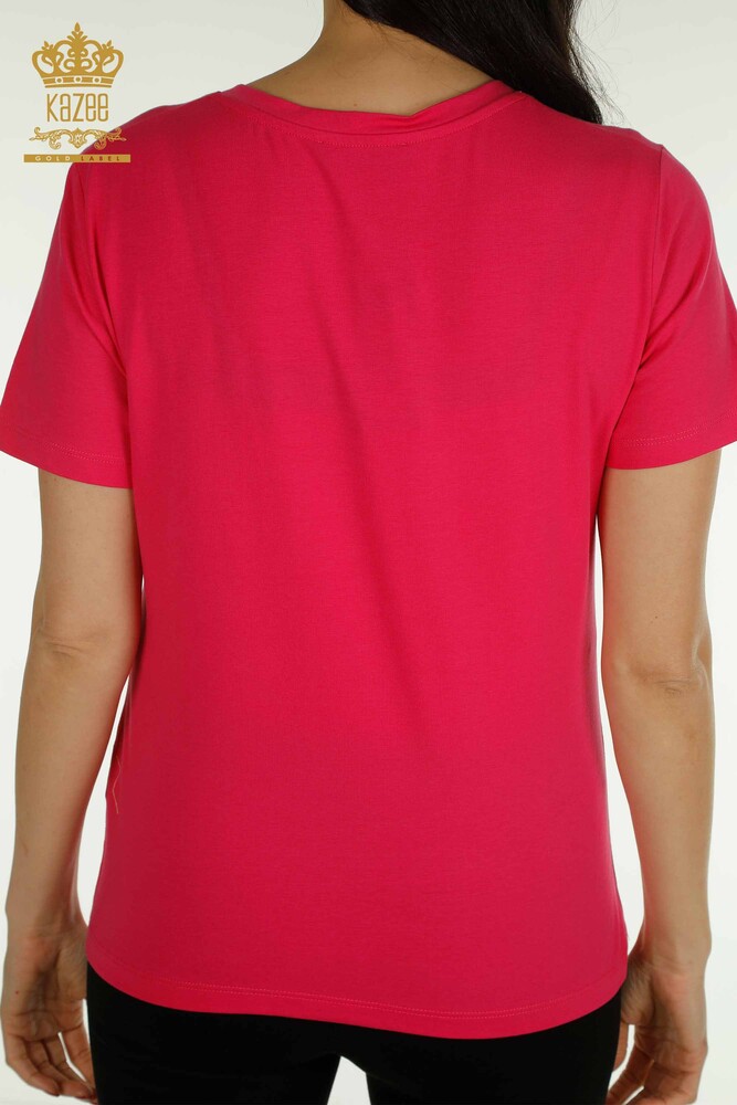 Venta al por mayor Blusa de Mujer Manga Corta Fucsia - 79561 | KAZEE - 6